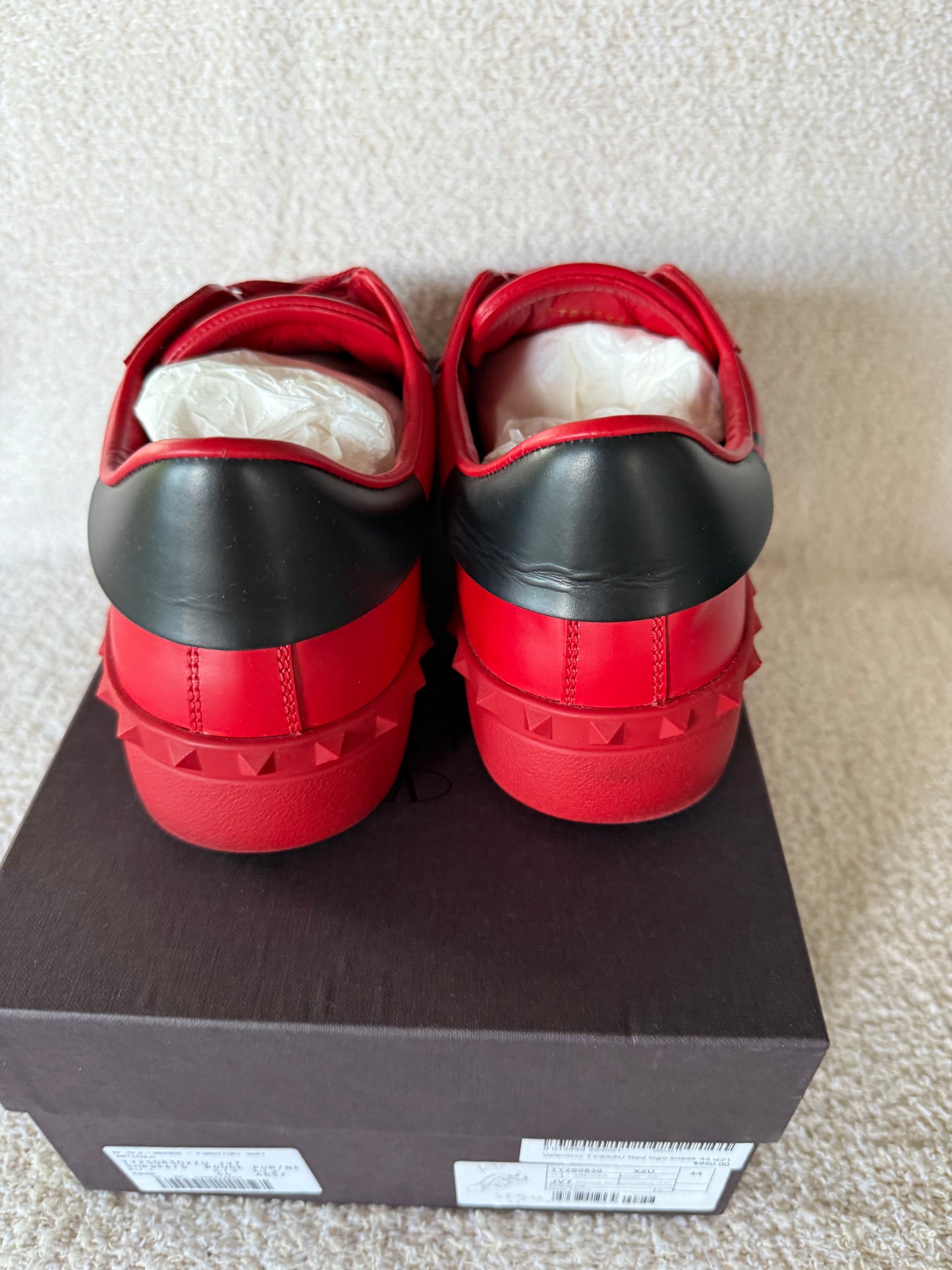 Valentino Garavani Open Low 'Logo Print - Red' leather sneakers size 44