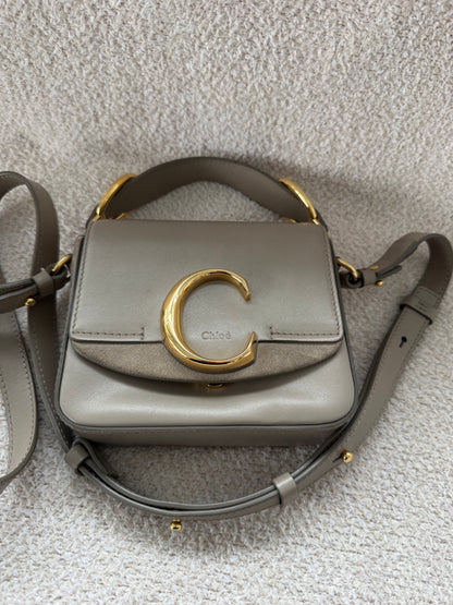 Chloe Mini C top handle bag with shoulder strap