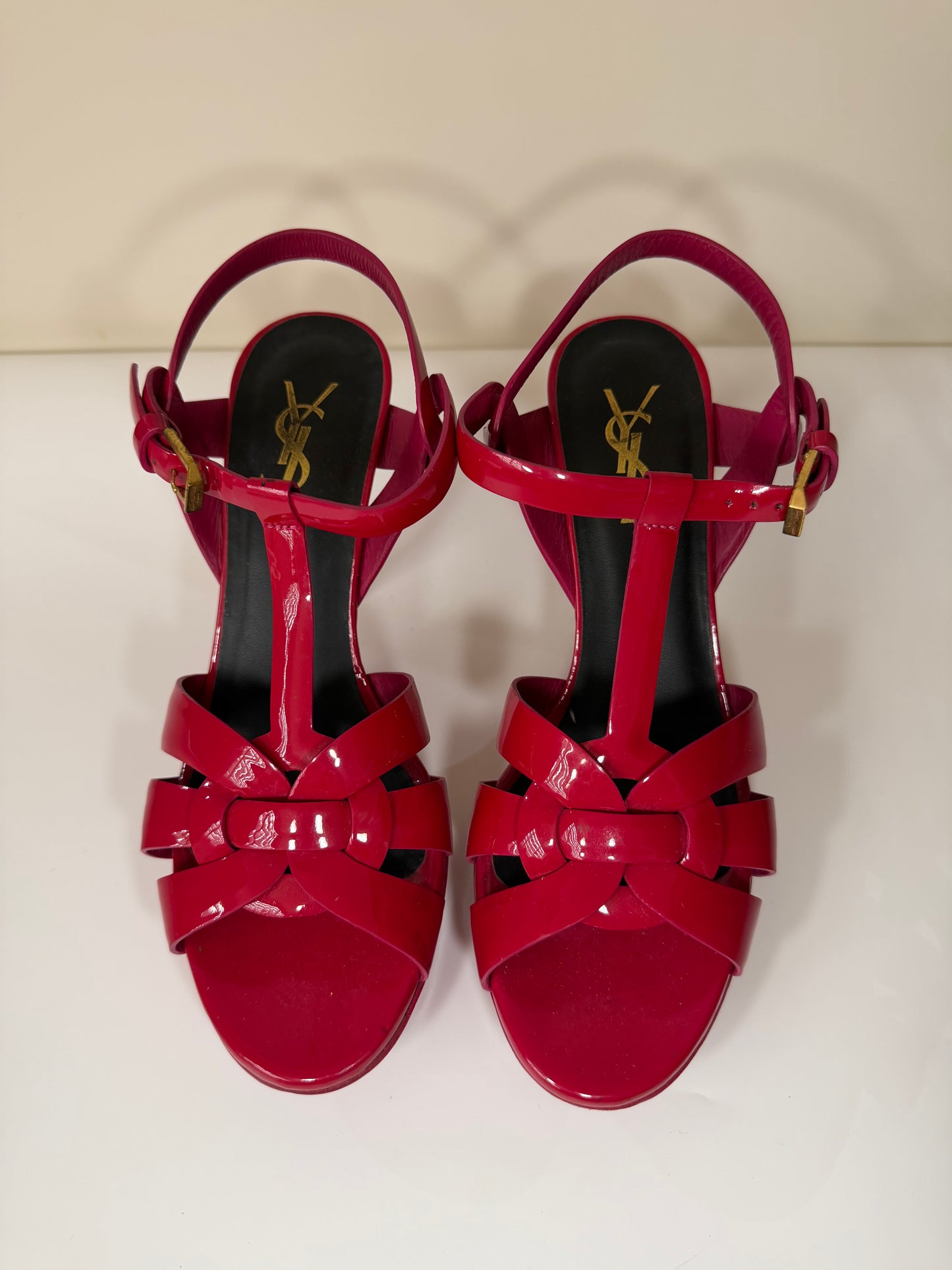 Saint Laurent Tribute Sandals in Hot Pink