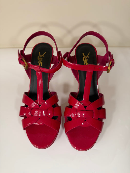 Saint Laurent Tribute Sandals in Hot Pink