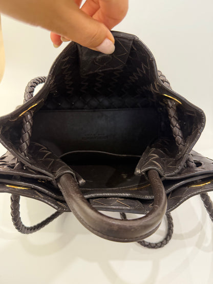 Bottega Veneta Andiamo Small Leather Top Handle Bag