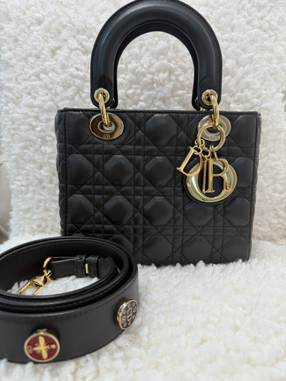 Lady Dior , Size Small, Grey/ Gold