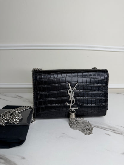 Saint Laurent Croc Kate tassel bag,
