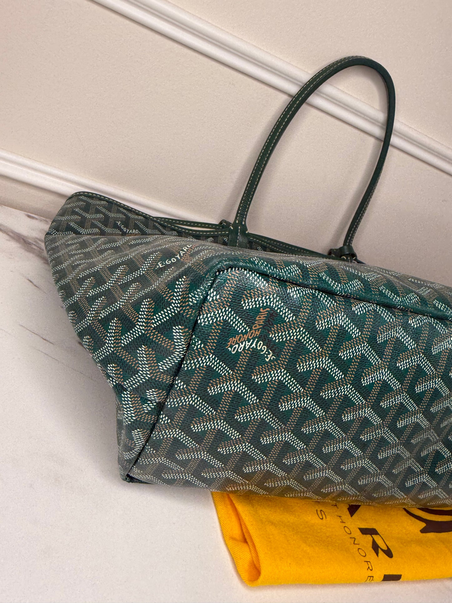 Goyard Saint Louis PM tote bag in green Goyardine coated canvas
