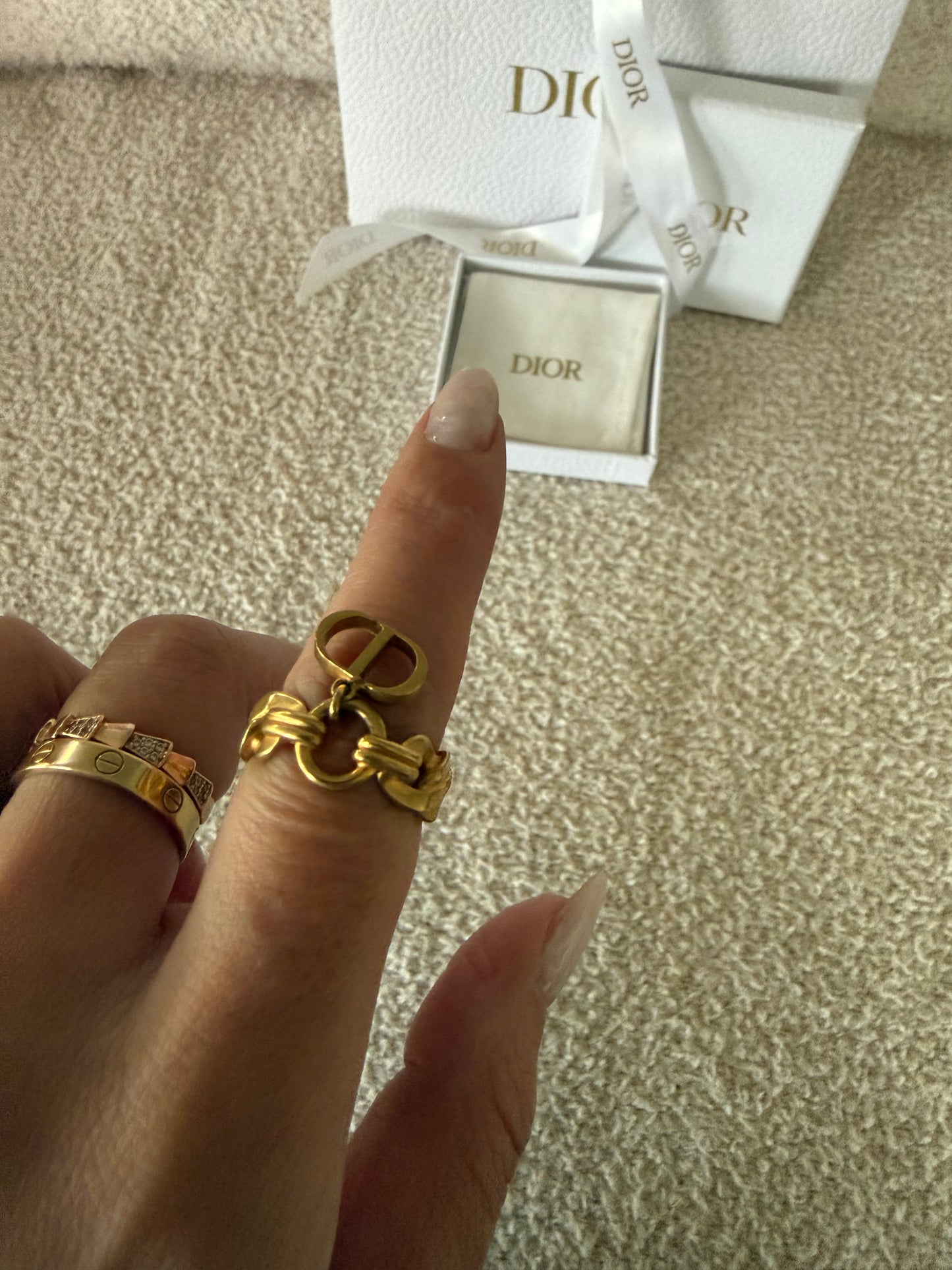 Dior Danseuse Etoile ring features gold-finish metal links
