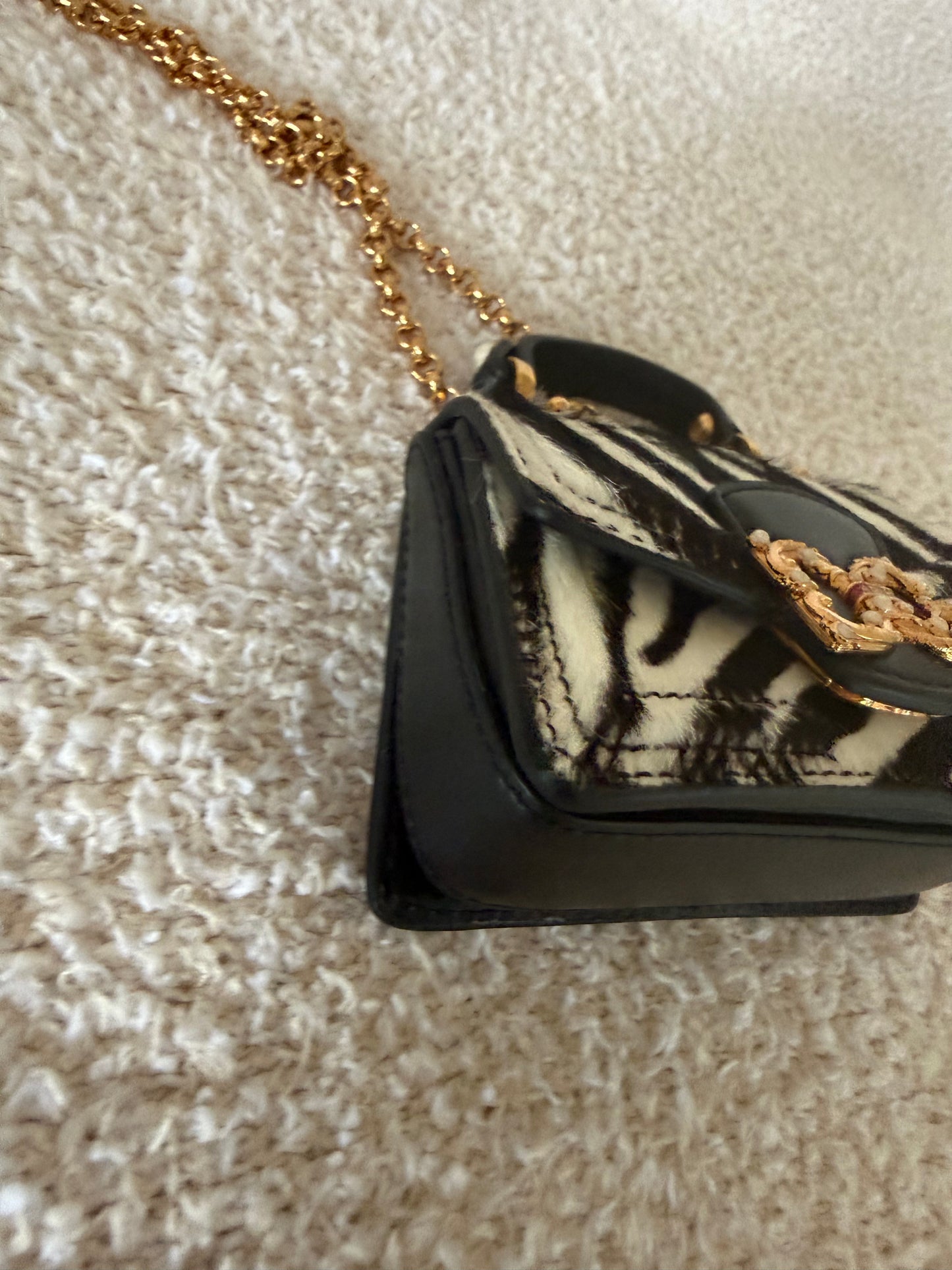 Dolce & Gabbana mini zebra-print calf hair DG Amore crossbody bag