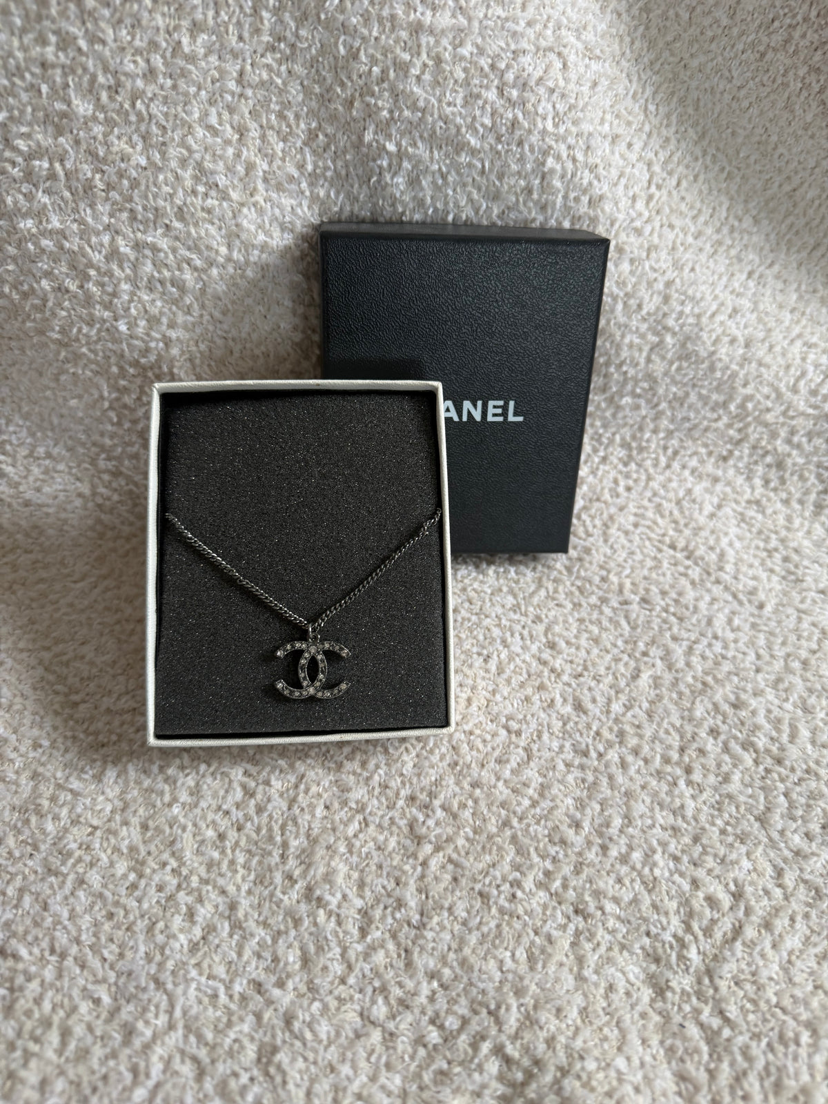 Chanel CC Logo silver tone Necklace