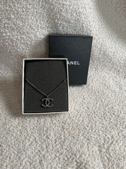 Chanel CC Logo silver tone Necklace