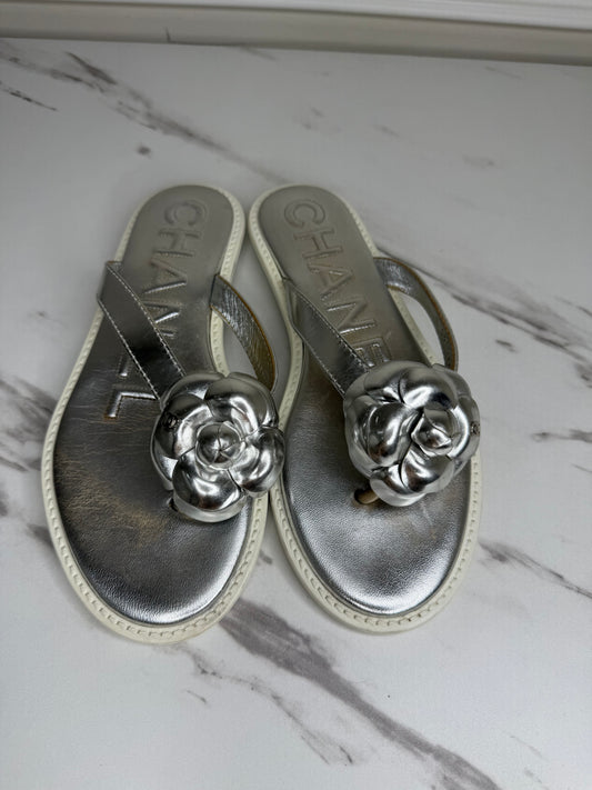 Chanel Camellia Thong Sandals