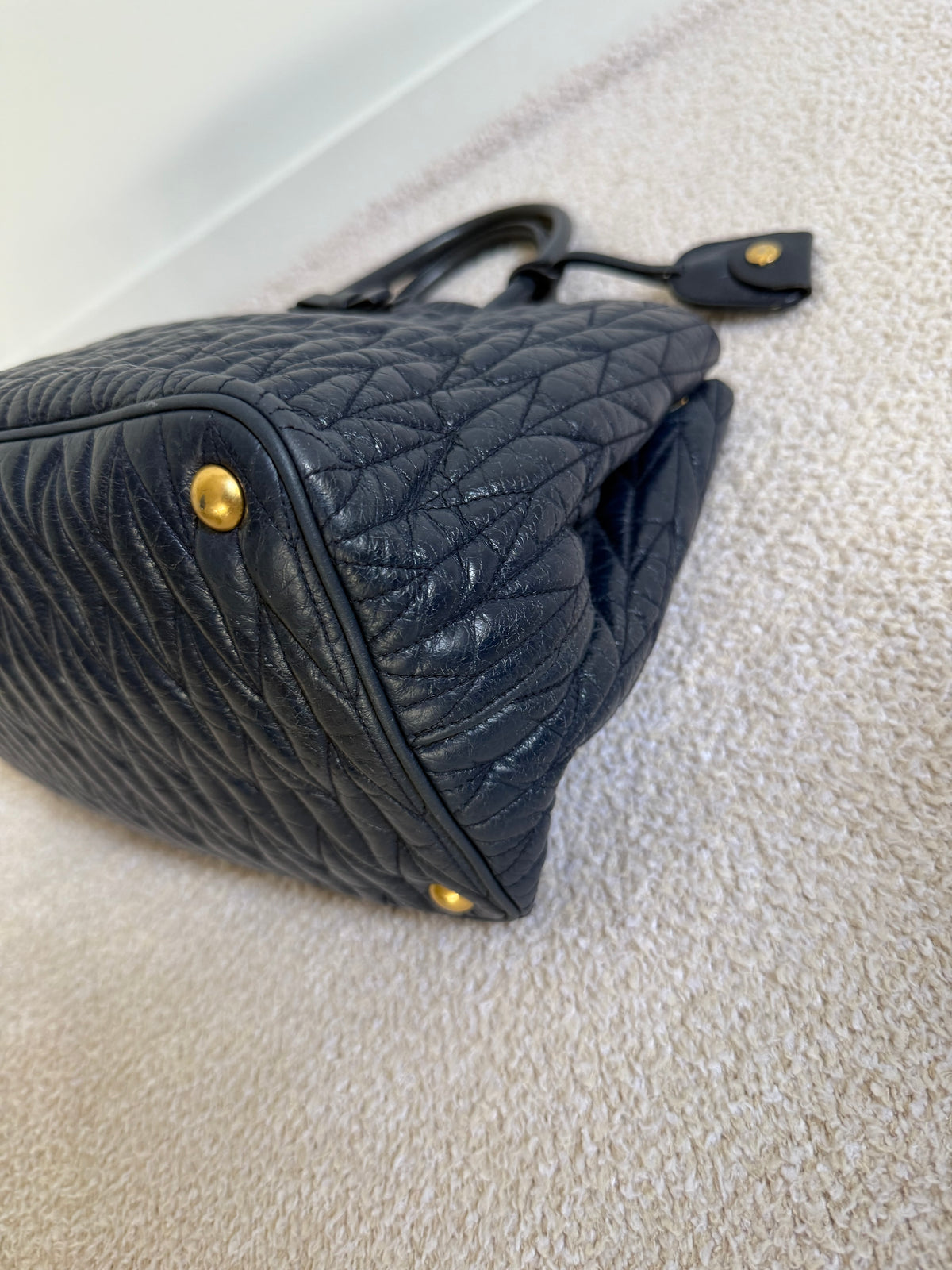 Miu Miu Matelassé Leather Tote Bag
