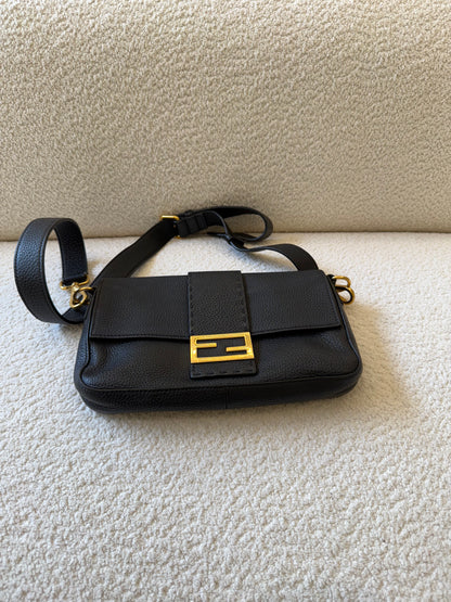 Fendi Baguette black leather bag