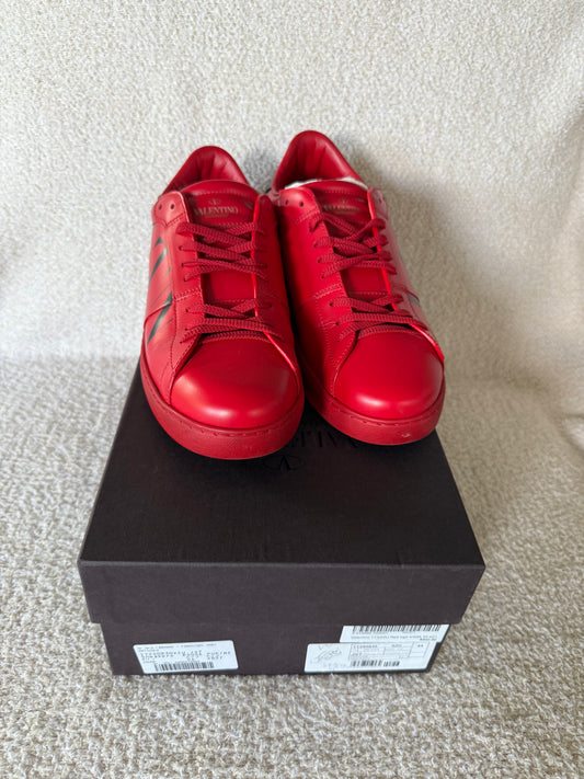 Valentino Garavani Open Low 'Logo Print - Red' leather sneakers size 44