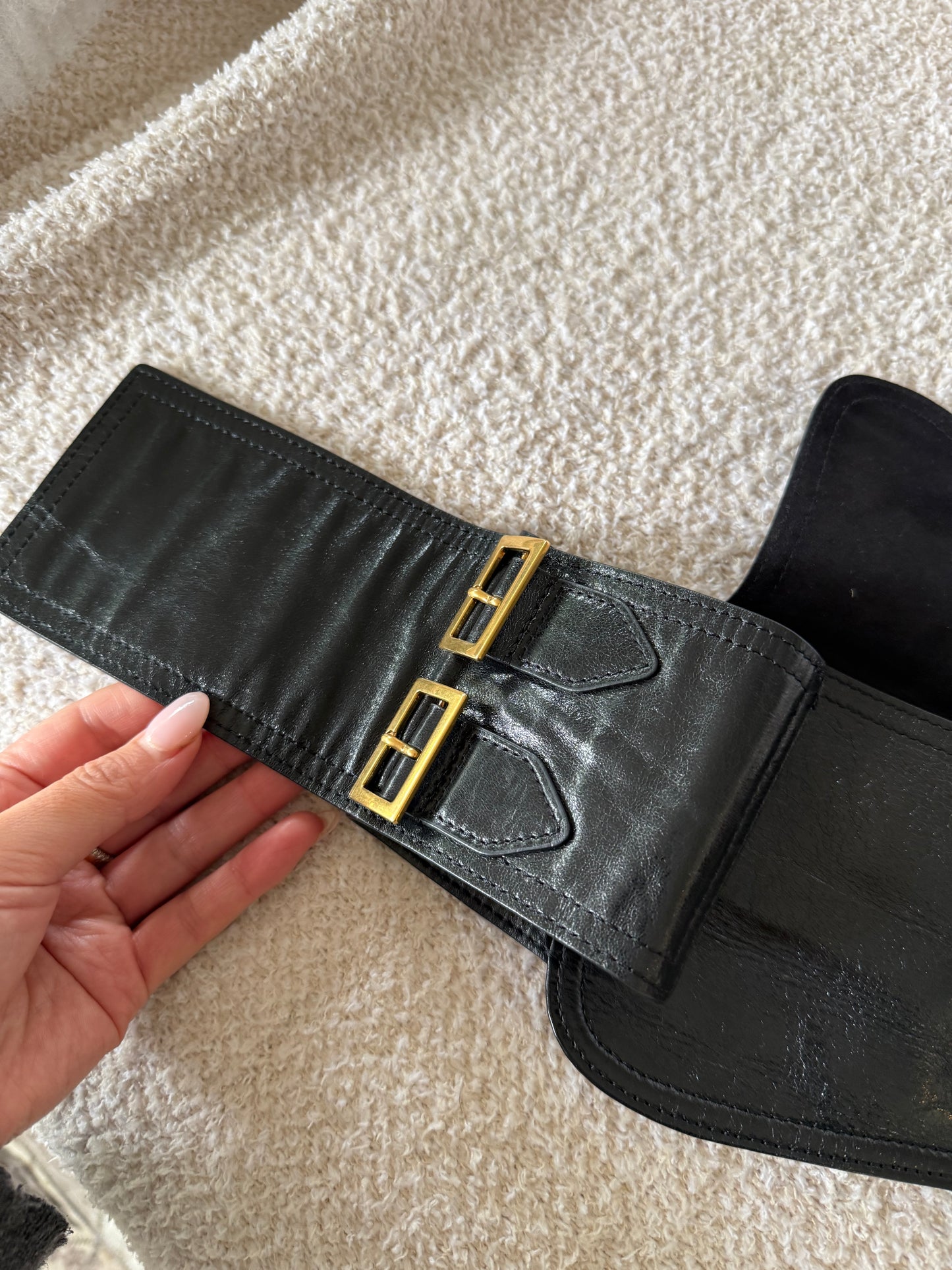 Dior Black Saddle Belt