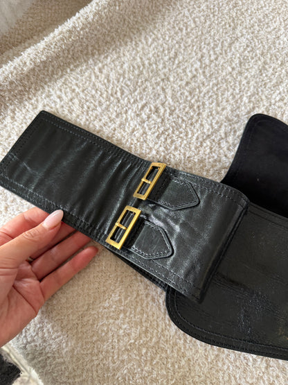 Dior Black Saddle Belt