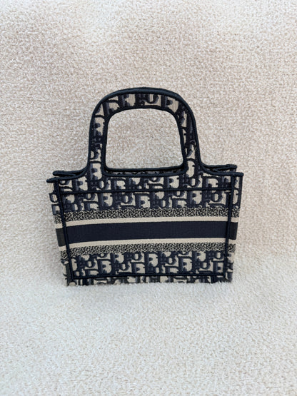 Dior mini book tote navy