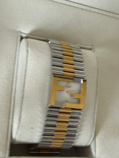 Fendi Fendimania bracelet watch featuring a two-tone stainless steel