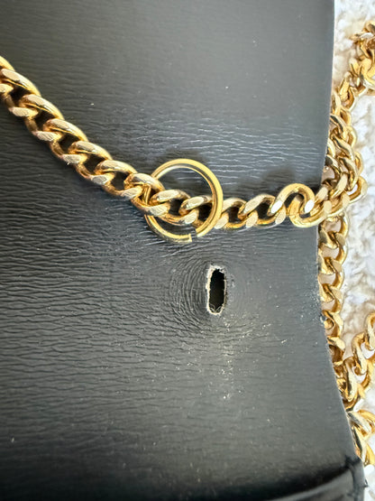 Christian Dior vintage black leather flap chain bag