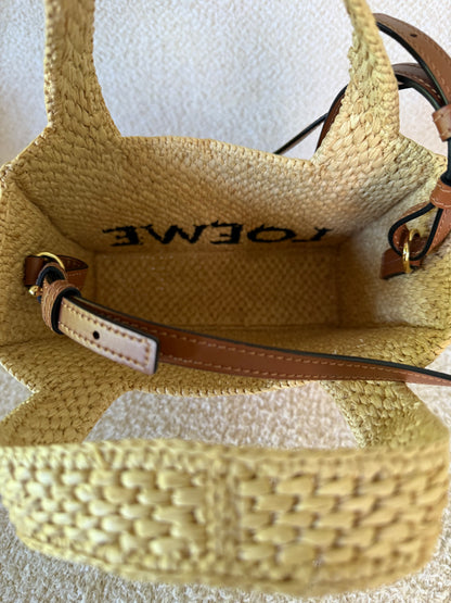 LOEWE mini Font tote in raffia