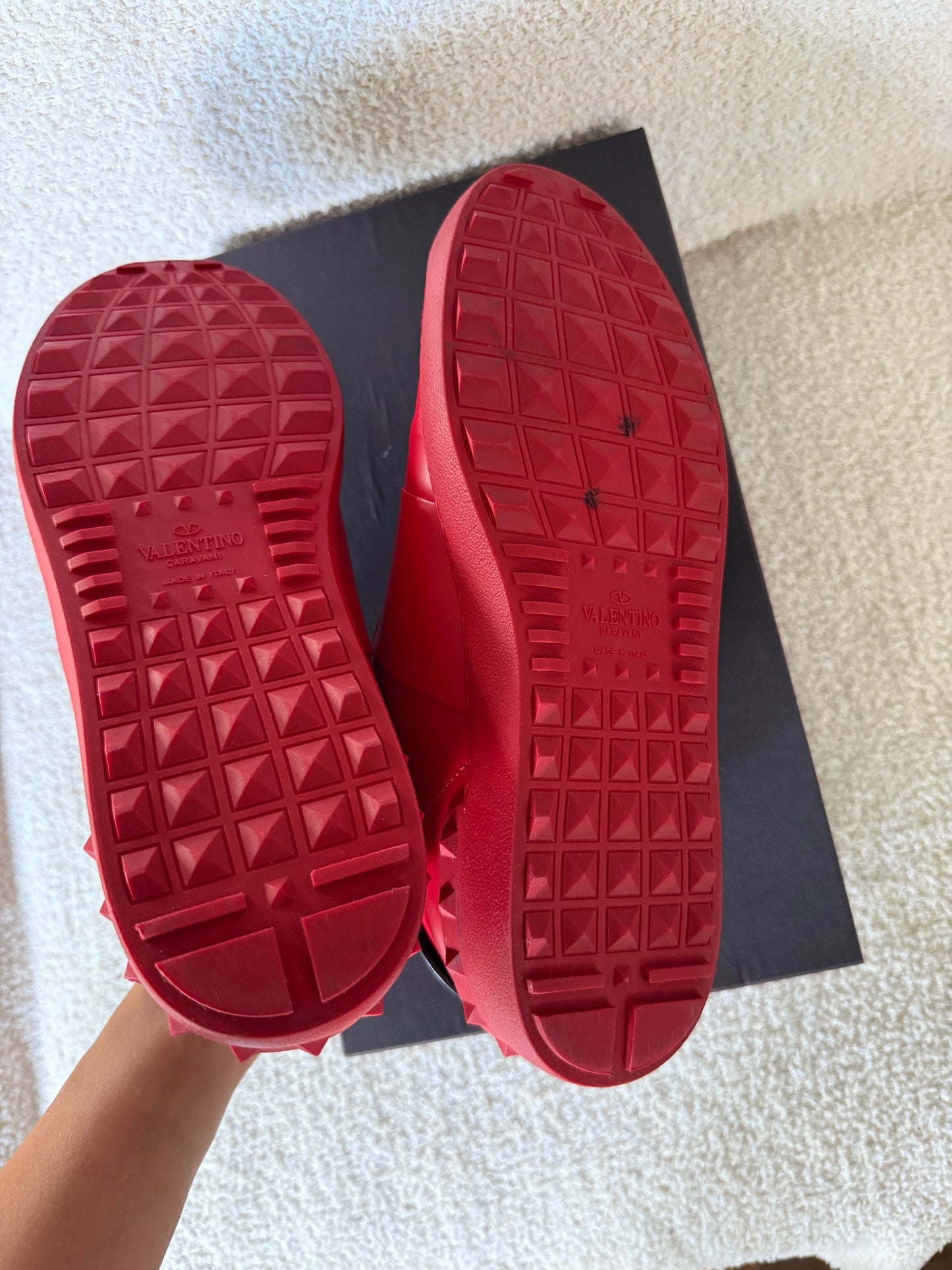 Valentino Garavani Open Low 'Logo Print - Red' leather sneakers size 44