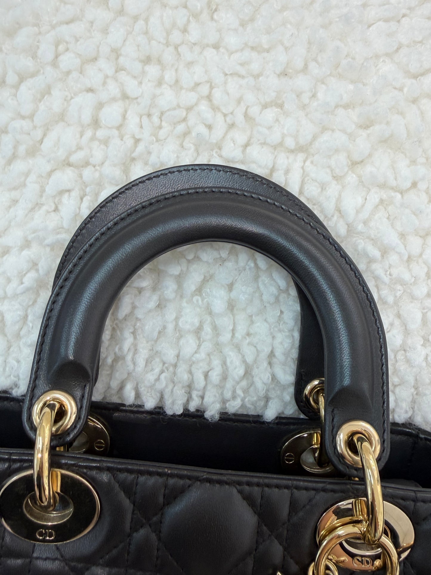 Lady Dior , Size Small, Grey/ Gold
