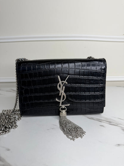 Saint Laurent Croc Kate tassel bag,