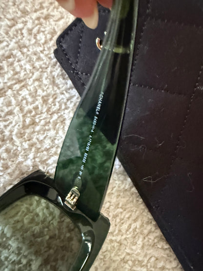 Chanel green oversized sunglasses