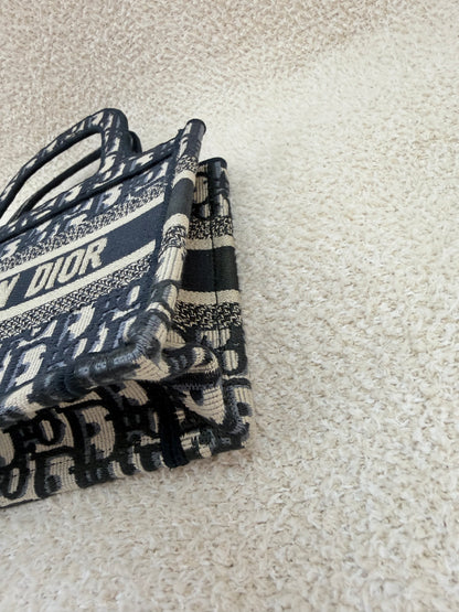 Dior mini book tote navy