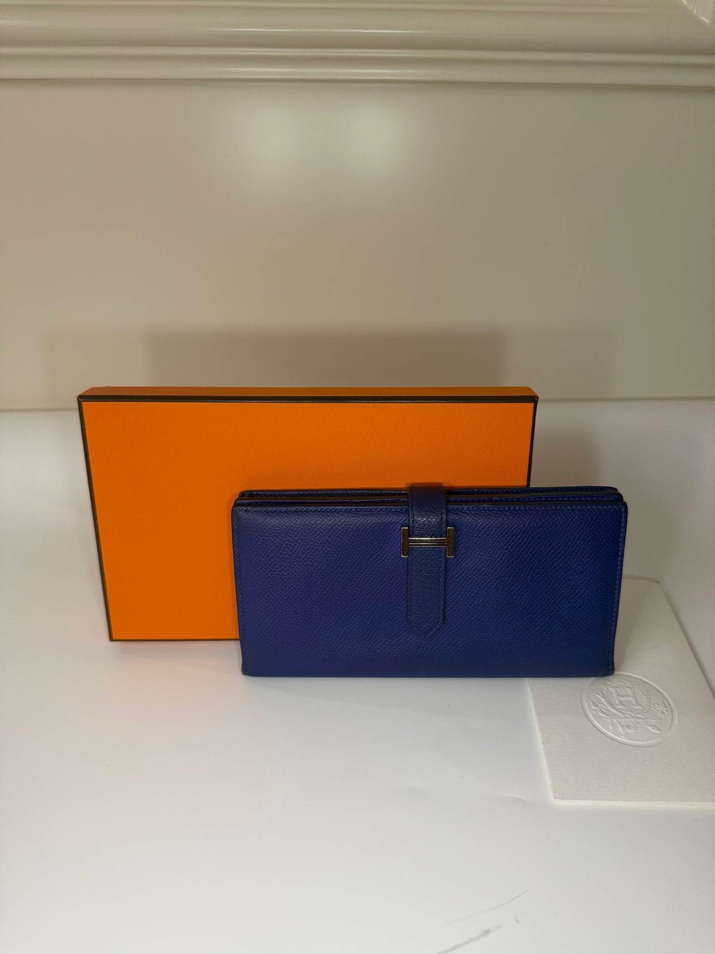 Hermes Bearn Wallet in Blue Electric