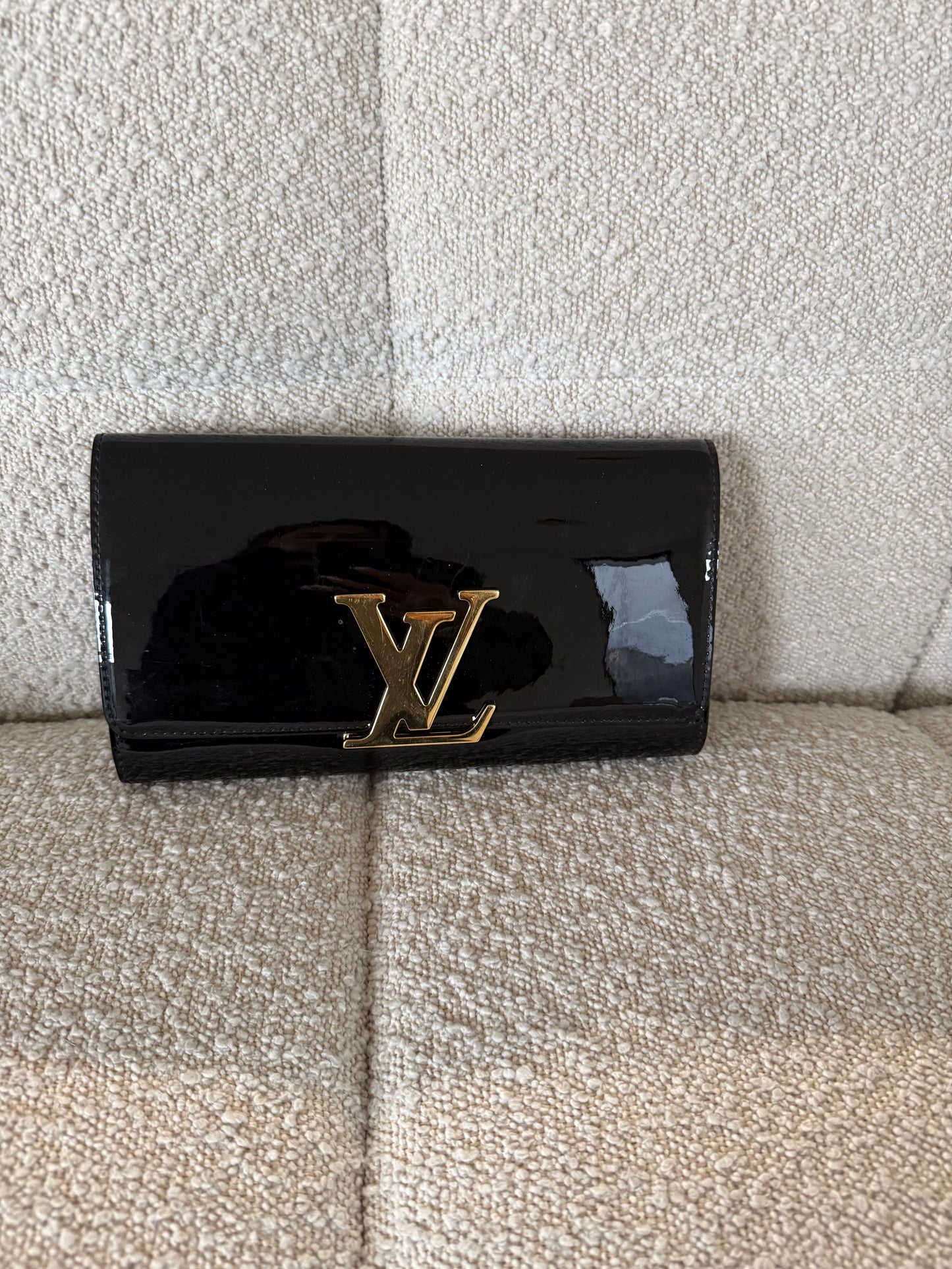 Louis Vuitton Black Vernis Patent Leather Clutch