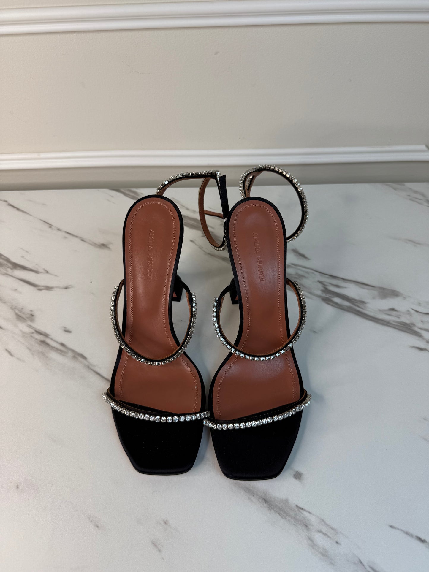 Amina Muaddi Gilda sandals in black size 39.5