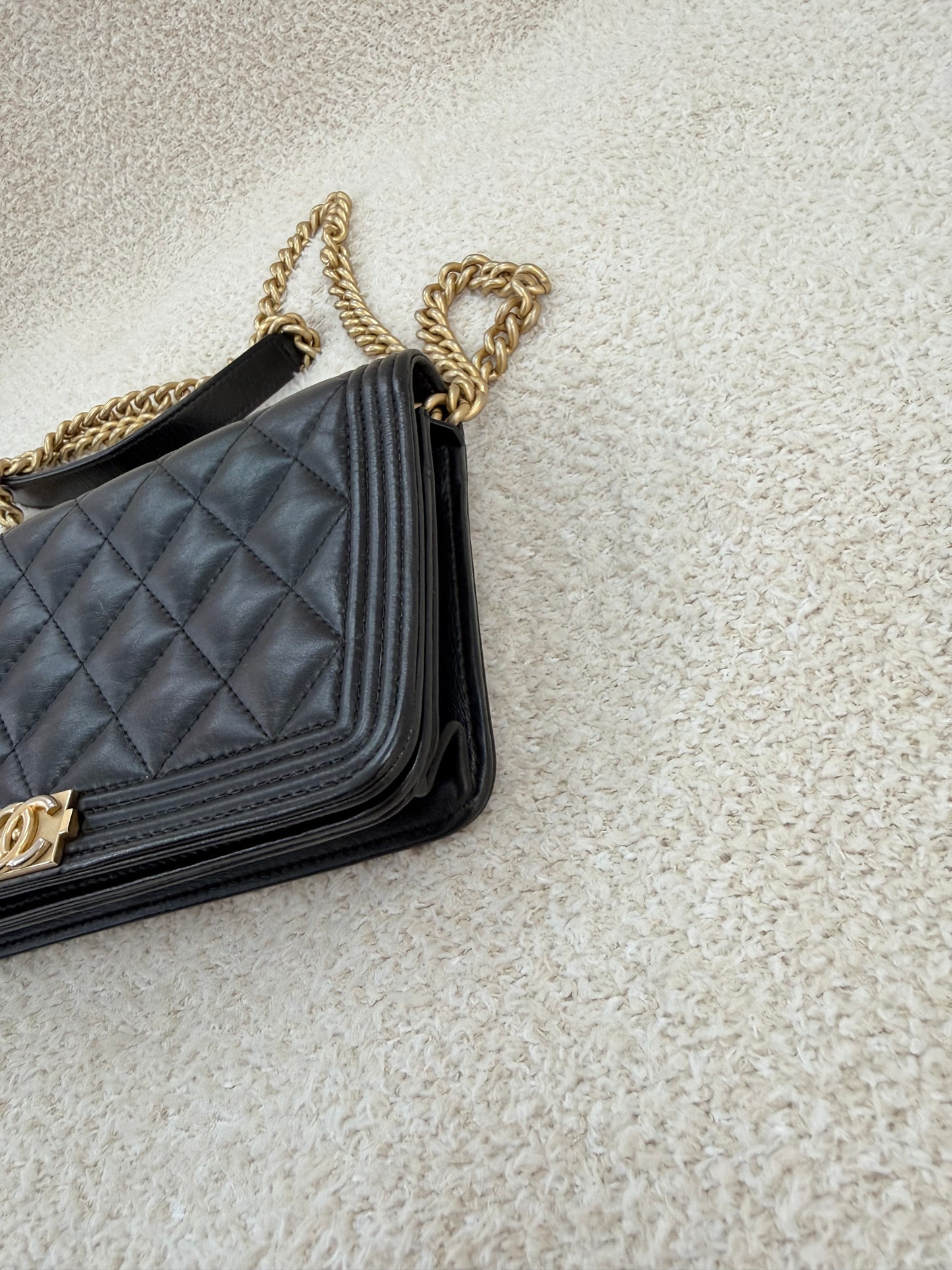 Chanel boy woc black lambskin with ghw