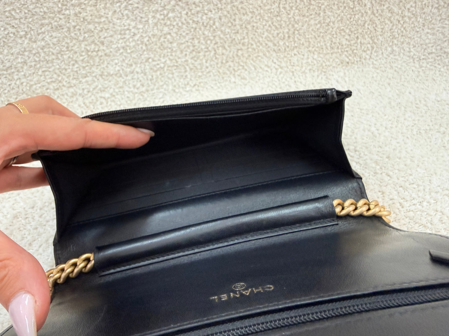 Chanel boy woc black lambskin with ghw