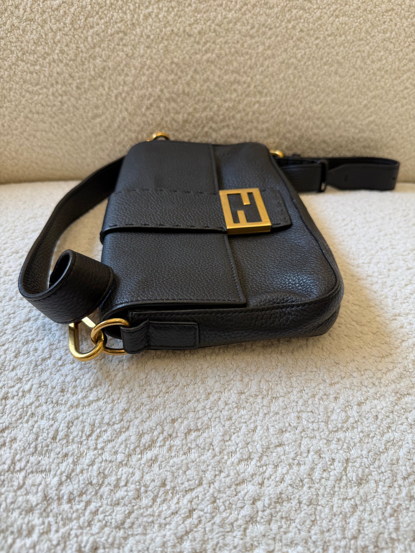 Fendi Baguette black leather bag