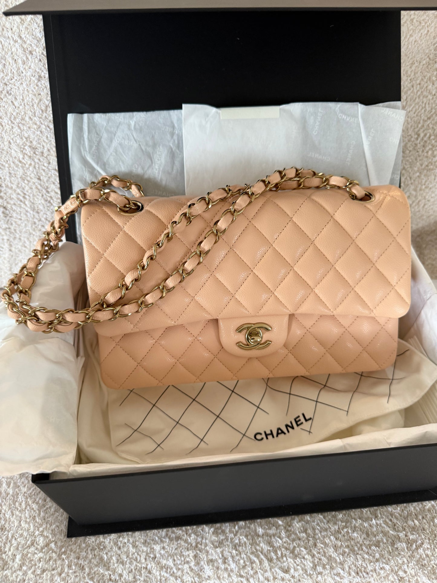 Chanel Classic medium flap with Gold hardware