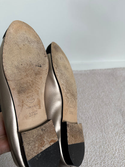 Chanel Metallic light gold lambskin ballet flats size 37.5