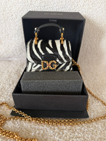 Dolce & Gabbana mini zebra-print calf hair DG Amore crossbody bag