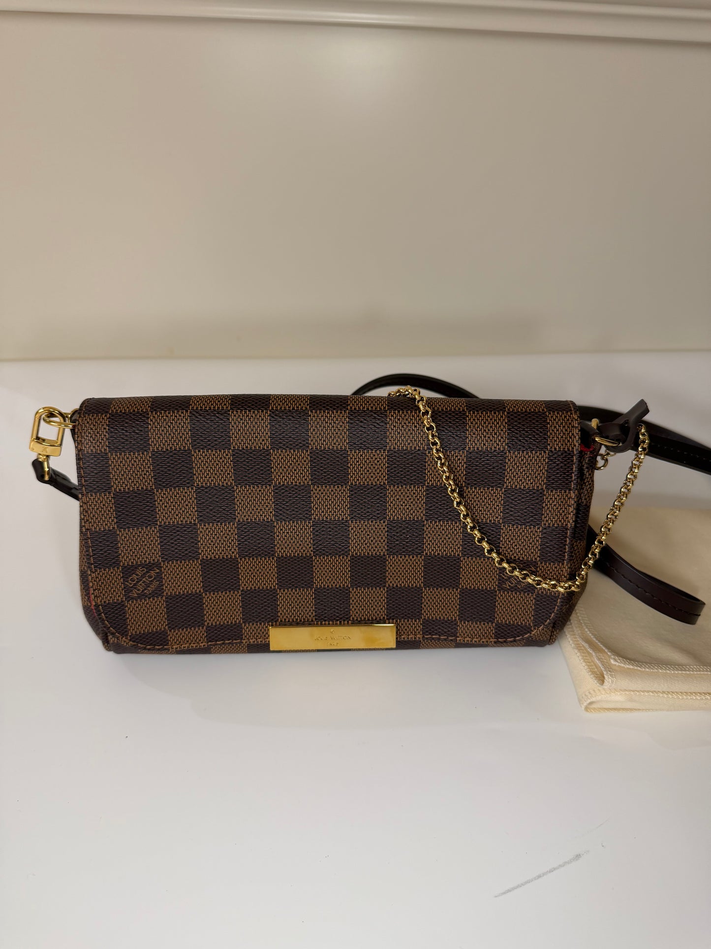 Louis Vuitton Damier Ebene Clutch/ Cross Body Bag, Small size