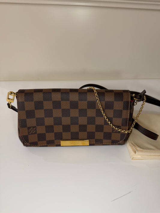 Louis Vuitton Damier Ebene Clutch/ Cross Body Bag, Small size