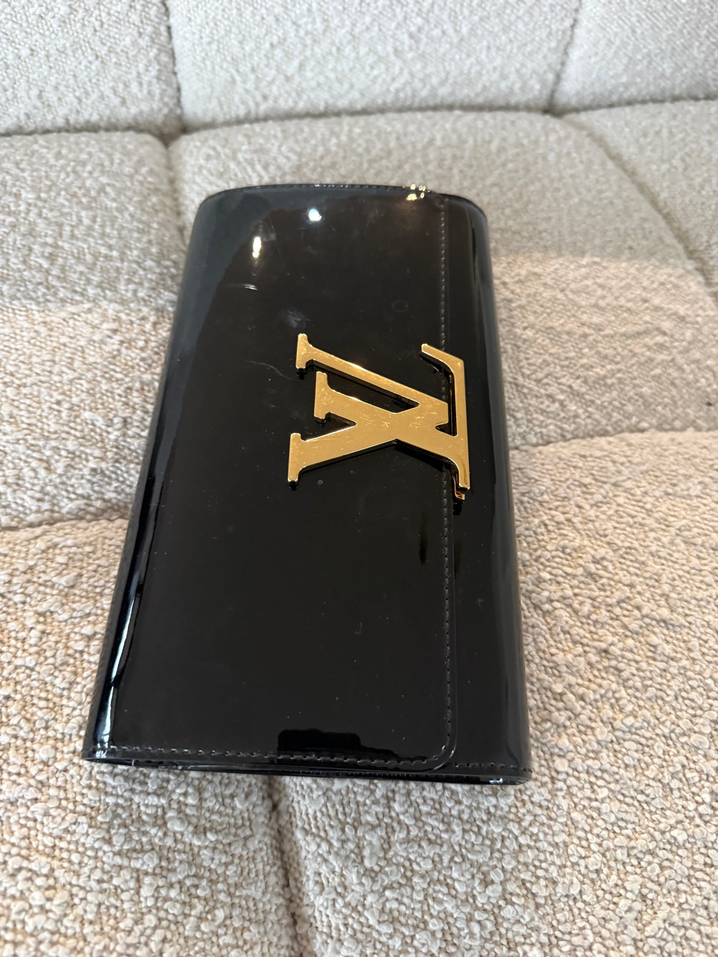 Louis Vuitton Black Vernis Patent Leather Clutch