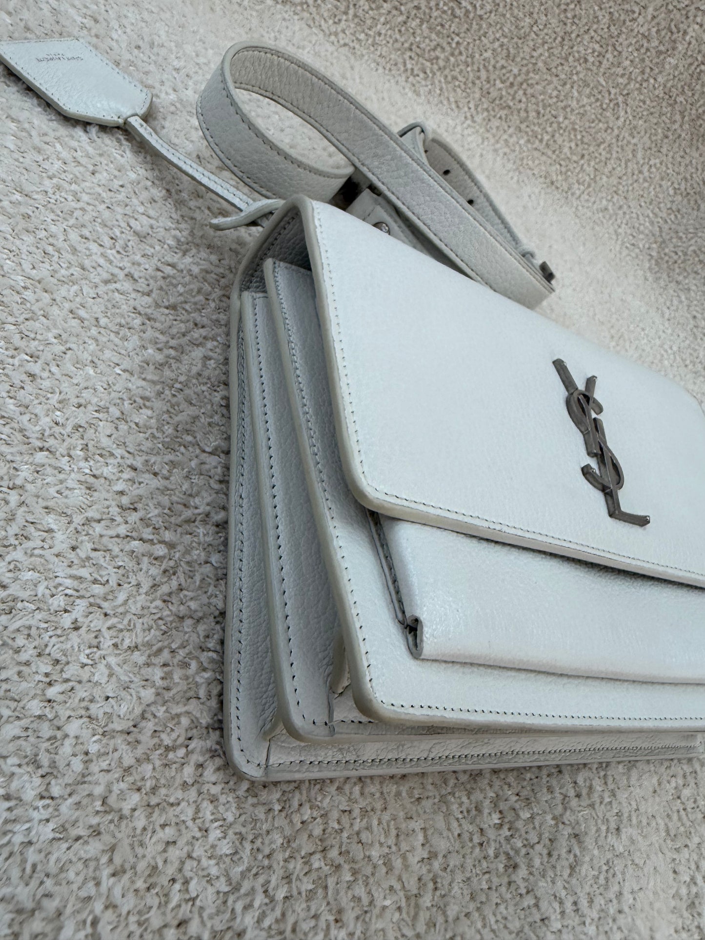 Saint Laurent YSL medium sunset white/silver bag