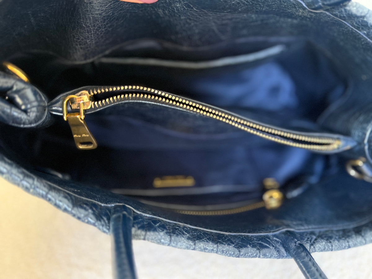 Miu Miu Matelassé Leather Tote Bag