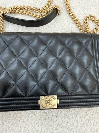 Chanel boy woc black lambskin with ghw