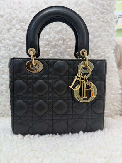 Lady Dior , Size Small, Grey/ Gold