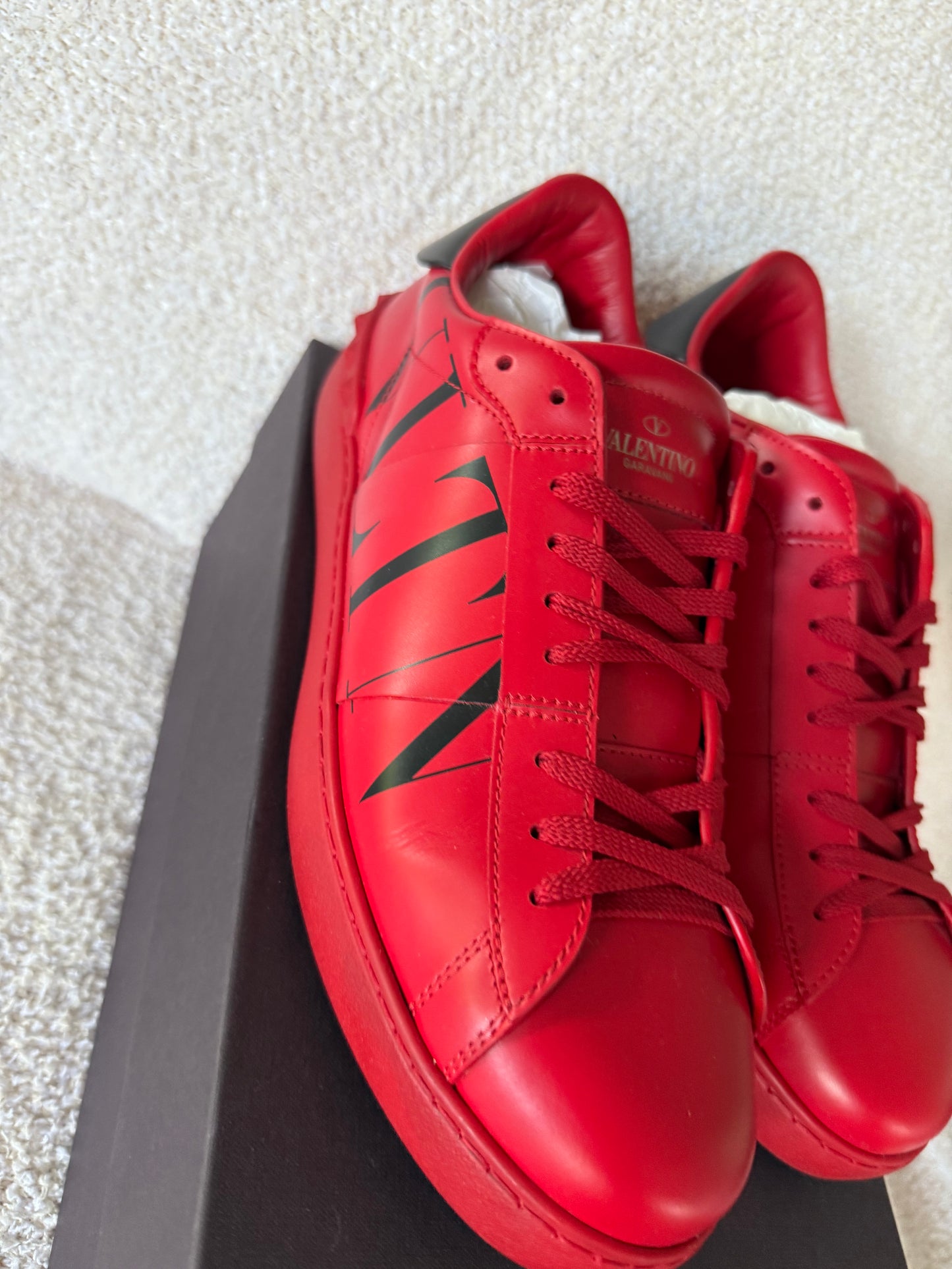Valentino Garavani Open Low 'Logo Print - Red' leather sneakers size 44