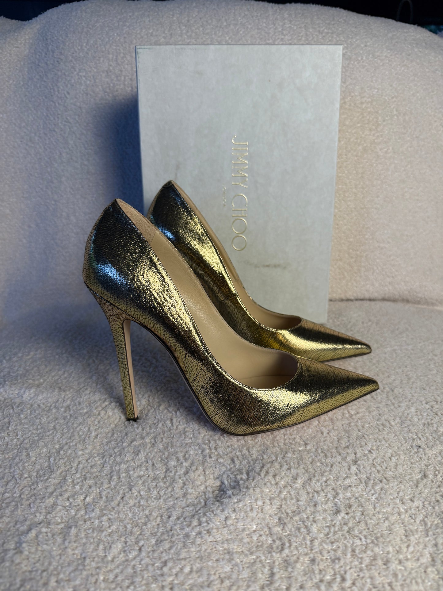 Jimmy Choo Anouk gold pump