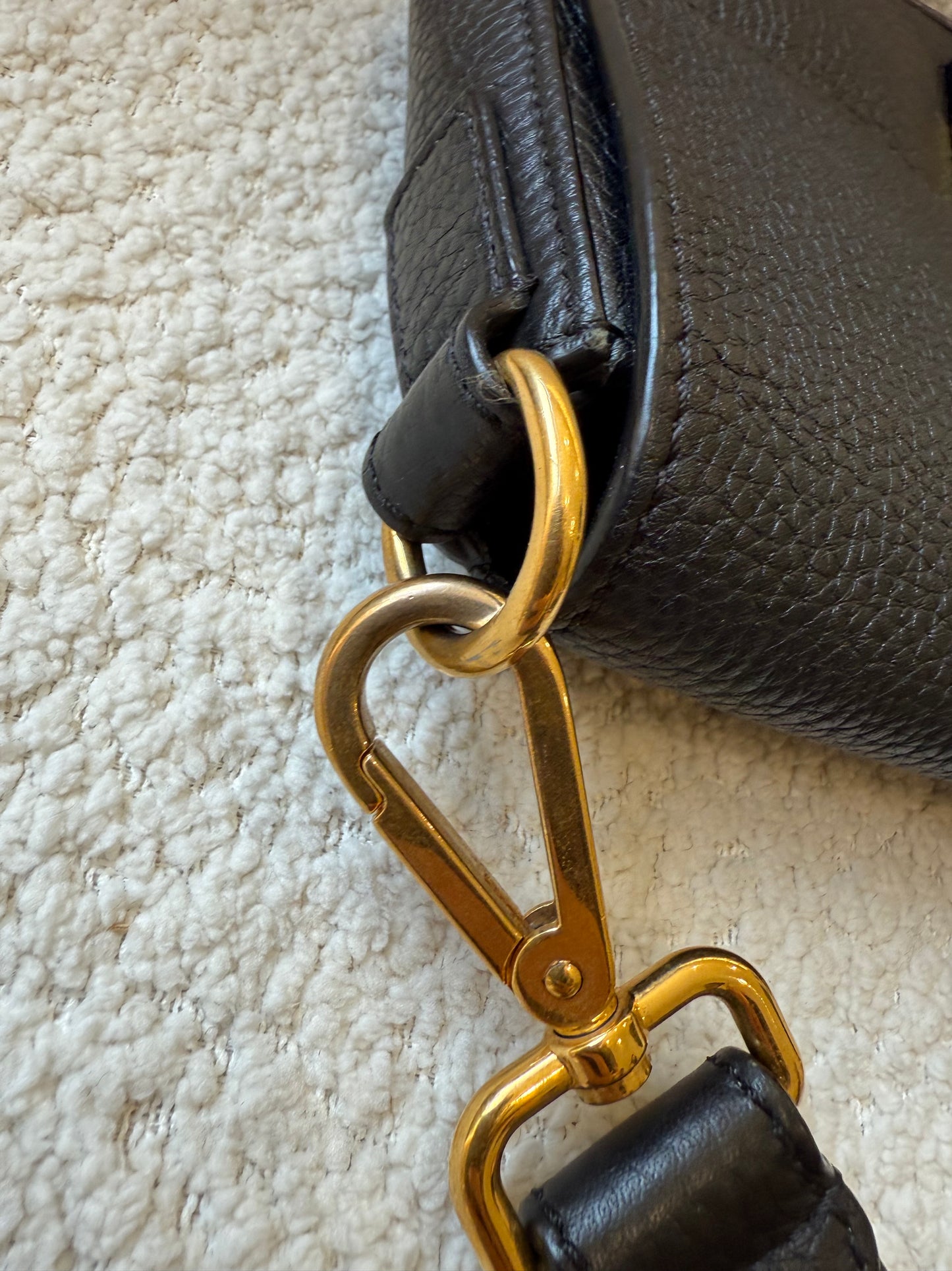 Fendi Baguette black leather bag