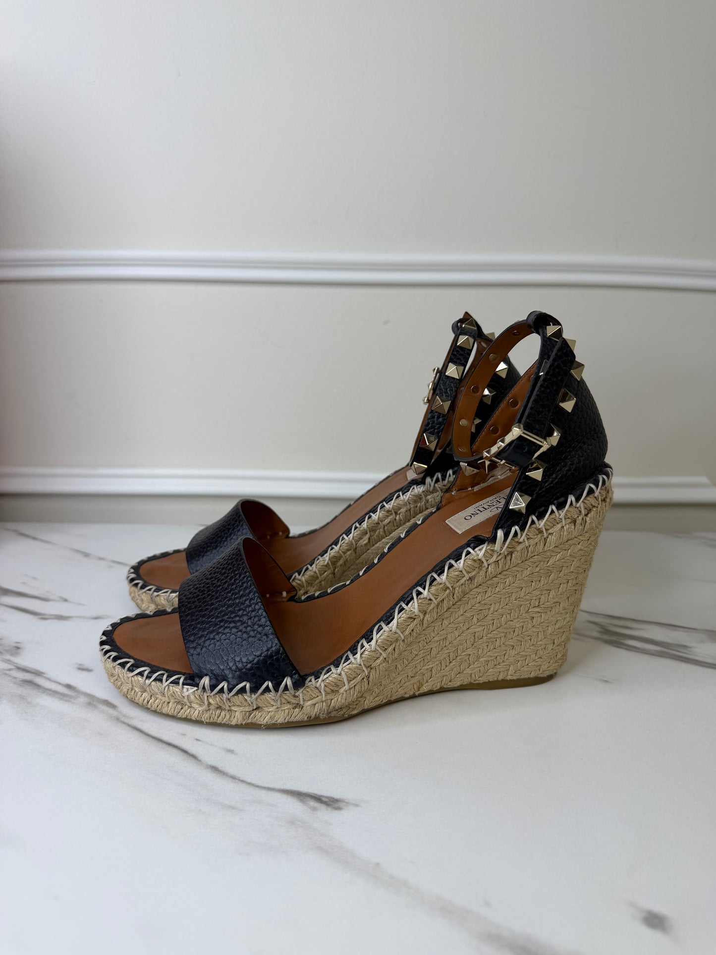Valentino Rock Stud Wedges, Size 30