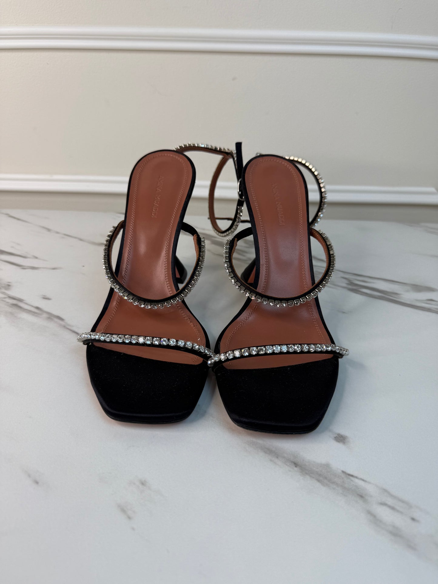 Amina Muaddi Gilda sandals in black size 39.5