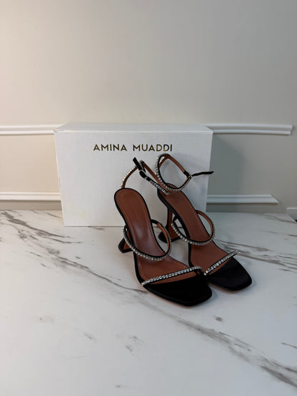 Amina Muaddi Gilda sandals in black size 39.5