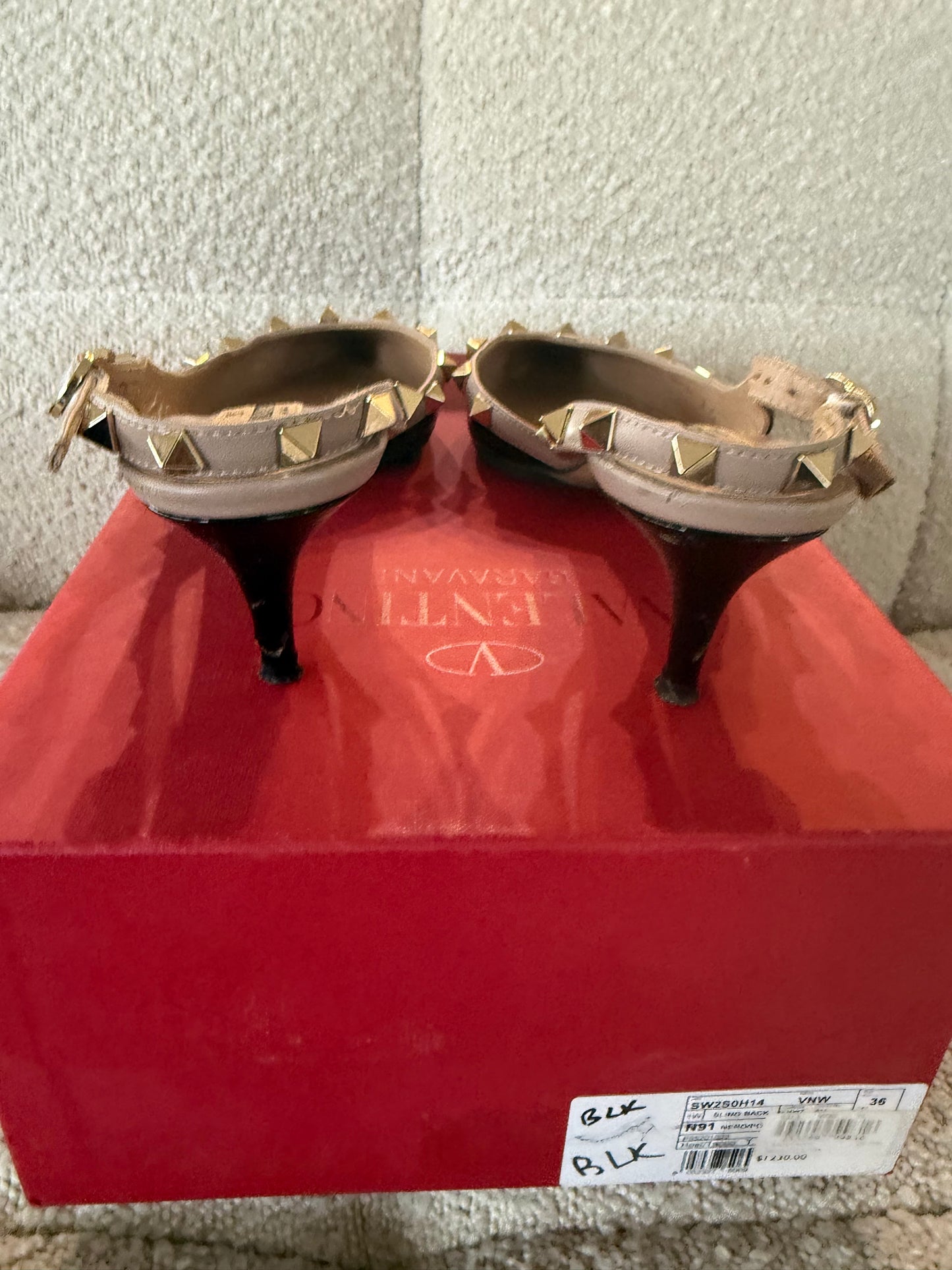 Valentino Rockstud slingback kitten heels size 36